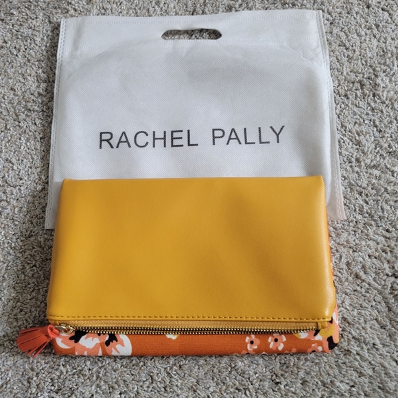 New with Dust Bag Rachel Pally Reversible Clutch Zahara Orange Floral pattern